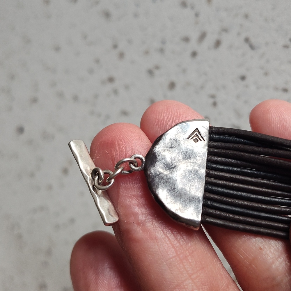 Silpada Leather & Sterling Silver Multi-Strand Bracelet - Picture 3 of 4